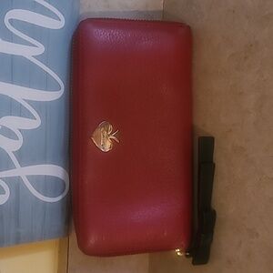 Red Kate Spade Long Zip Wallet
